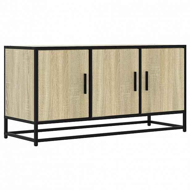 vidaXL TV skříňka dub sonoma 100 x 35 x 50 cm kompozitní dřevo a kov