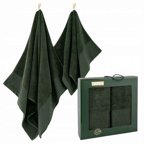 Zwoltex Artdeco ručník 2ks bavlna egyptská zelená 450g 50x90+ 70x140