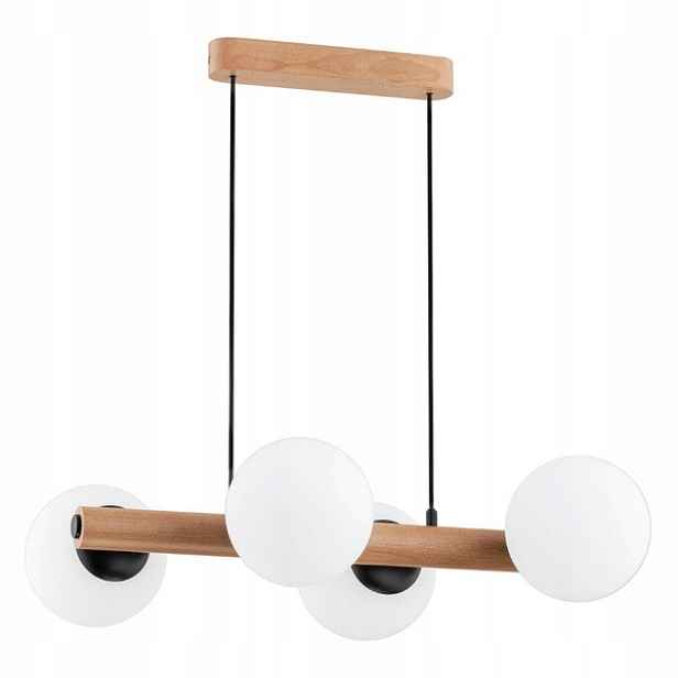 Závěsná lampa 4xE14 Skandinávská Aragon dřevo bílá Alfa