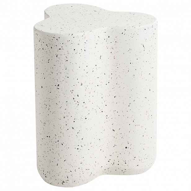 Beliani PŘÍSTAVNÝ STOLEK 32/37 cm Terrazzo Look Krémově bílý Tellaro
