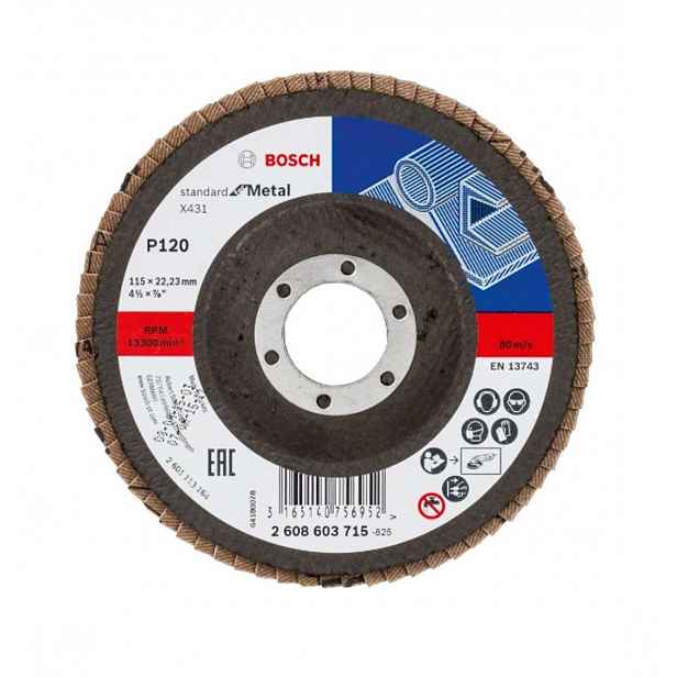 Bosch - Lamelový brusný kotouč, P120, průměr 115 mm 2608603715