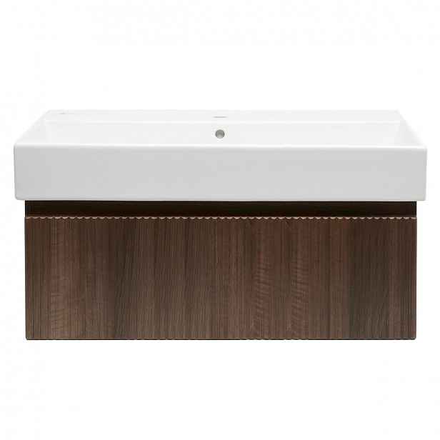 Koupelnová skříňka s umyvadlem SAT Evolution 98x30x44,8 cm ořech mat SATEVO100NAU2