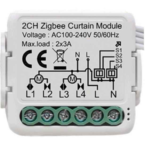 Mini Ovladač Rolet Markýzových Žaluzií 2-KANÁLOVÝ Tuya Zigbee
