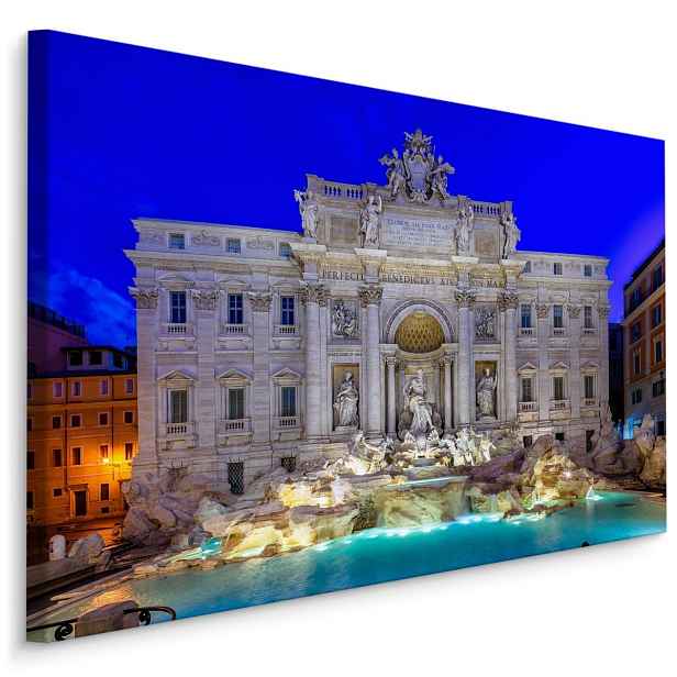 Plátno Fontána Di Trevi V Římě Ve Večerních Hodinách Varianta: 120x80