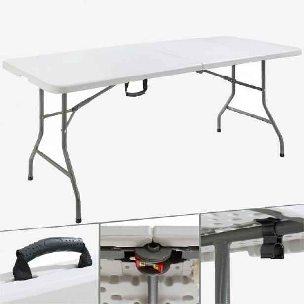 Stůl Arebos plast obdélníkový 182 x 74 x 74 cm kempingový stůl