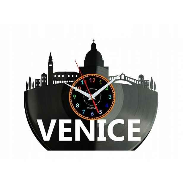 Venice Dárek Originální dekorace do domu Hodiny z vinylové desky