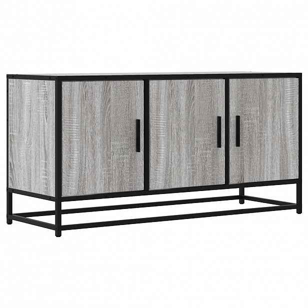 vidaXL TV skříňka šedá sonoma 100 x 35 x 50 cm kompozitní dřevo a kov