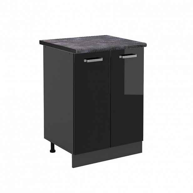 Vicco SPODNÍ SKŘÍŇKA KUCHYŇSKÉ LINKY R-Line Černý vysoký lesk 60 cm , PD Antracit