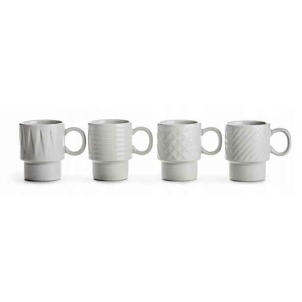 Keramické šálky 100 ml 4ks na espresso vintage retro bílé Sagaform