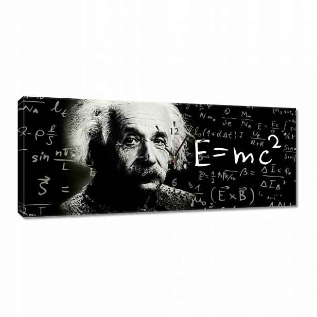 Nástěnné hodiny 100x40 Albert Einstein E=MC2