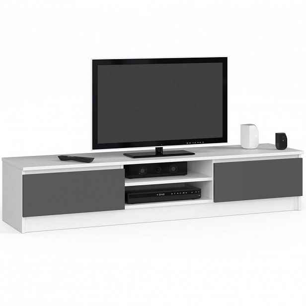 RAUMHIRSCH FURNITURE NÍZKÁ SKŘÍŇ Bílá, grafitově šedá 33/160/40