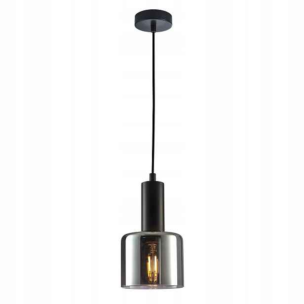 Santia Závěsná lampa Černá Moderní Tuba E27 40W IP20