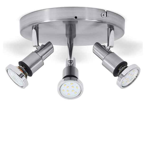 stropní svítidlo Led reflektor GU10 IP44 3-bodový pohyblivý koupelna kuchyně