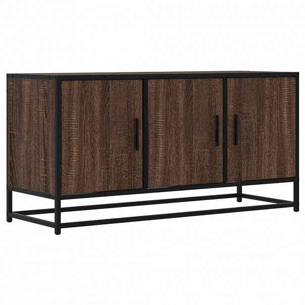 vidaXL TV skříňka hnědý dub 100 x 35 x 50 cm kompozitní dřevo a kov