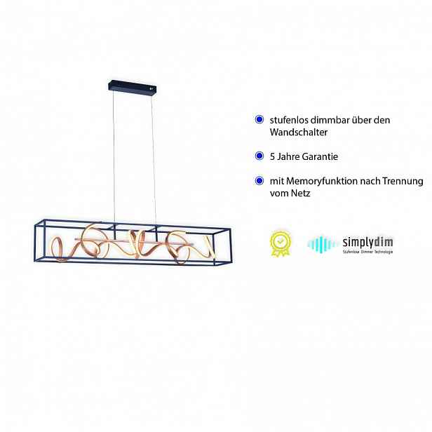 Závěsná lampa Paul Neuhaus Selina 4 body světla, integrovaný Led zdroj