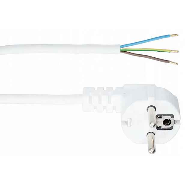 Připojovací Kabel S Úhlovou Zástrčkou 3*1.5 MM, Průměr 5 M, Bílý E+20-009