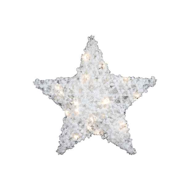 Vánoční dekorace hvězda FROSTELLE s LED osvětlením 38 cm, bílá