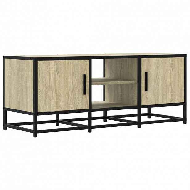 vidaXL TV skříňka dub sonoma 100 x 35 x 41 cm kompozitní dřevo a kov