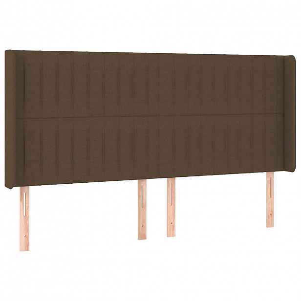 vidaXL Čelo postele typu ušák tmavě hnědé 183x16x118/128 cm textil