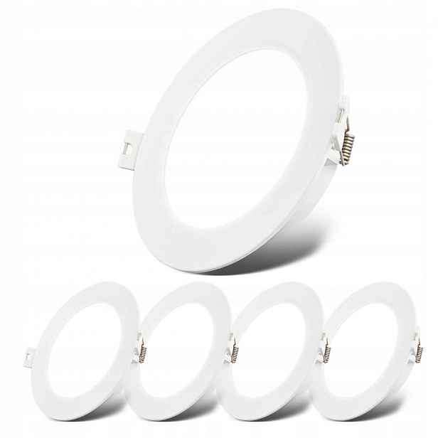 5x Stropní očka Zapuštěná svítidla Bílá Plochá 5x6W Neutrální barva 12 cm