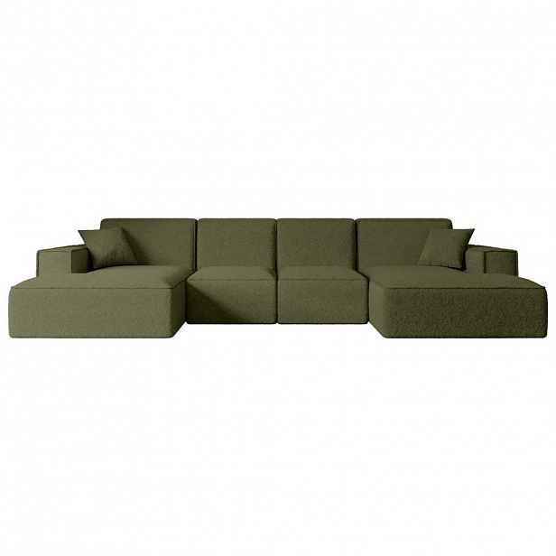 ALTDECOR SEDACÍ SOUPRAVA SIERRA-U – 349 × 169 × 80 cm, zelená buklé