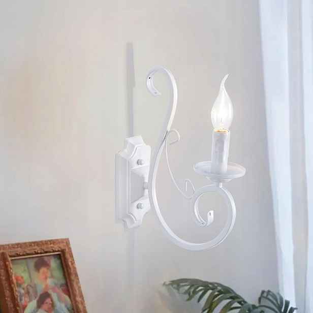 Nástěnná lampa ve starožitném stylu, bílá, E14 (sada 2 kusů)