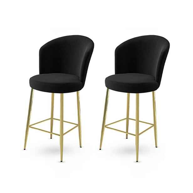 Sada barových židlí Fora Black and Gold, 2 ks, 2 ks