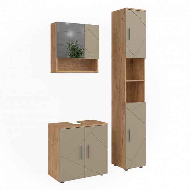 Vicco KOUPELNOVÝ NÁBYTEK Irma, Béžová, 3dílná