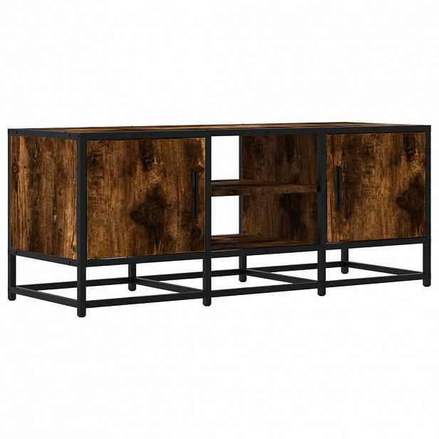 vidaXL TV skříňka kouřový dub 100 x 35 x 41 cm kompozitní dřevo a kov