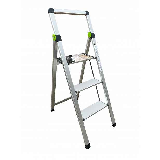 Žebřík Domácí Skládací Mini Slim 3 Stupínky Držák 150 Kg Stalco
