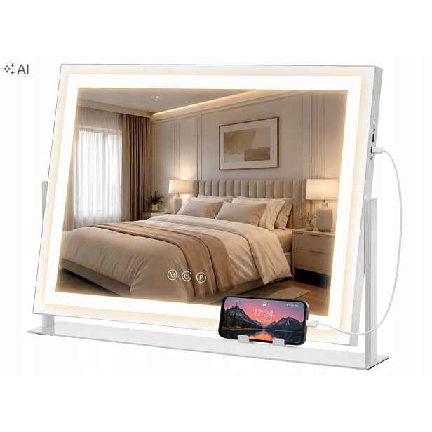 Zrcadlo Podsvícené 58x46 cm Hollywood Usb dotykové Led