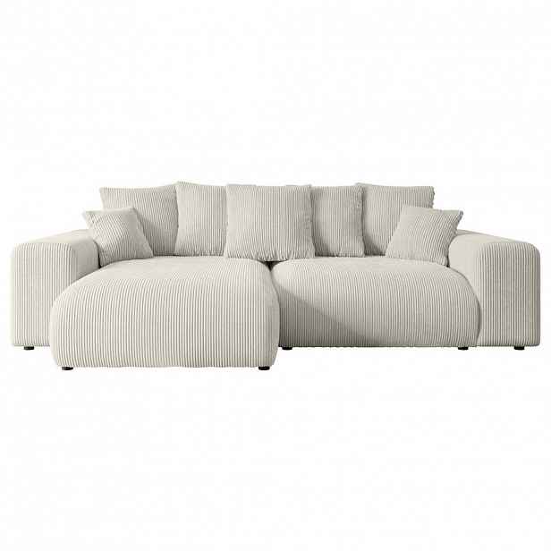 ALTDECOR ROHOVÁ SEDAČKA s otomanem vlevo ESKAR-L 266x176x72 krémový manšestr