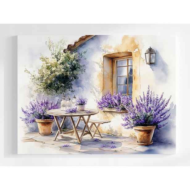 Plakát Krajina Francie Provence Dům Květiny Levandule 100x75