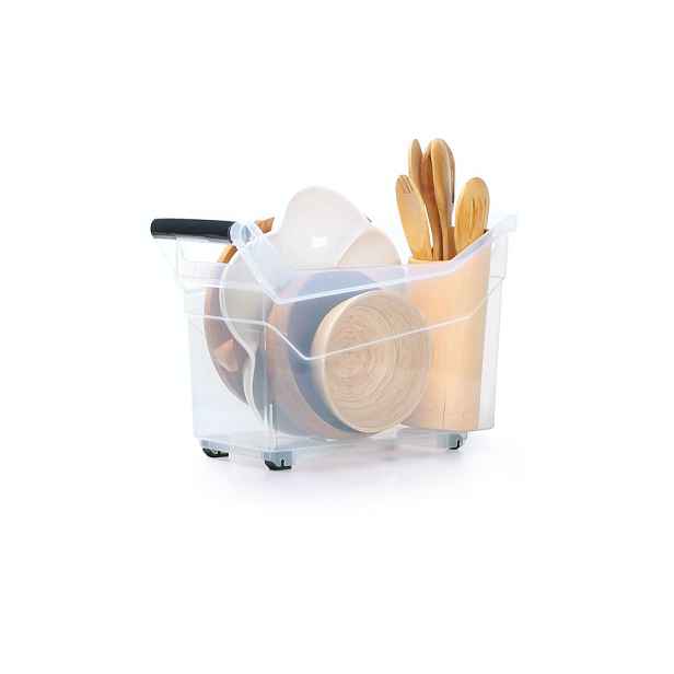 Prosperplast Úložný box, úzký s madlem, systémový NUK 38 x 18 x 26 (vysoký), 14l