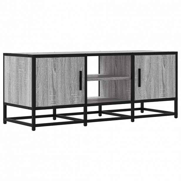 vidaXL TV skříňka šedá sonoma 100 x 35 x 41 cm kompozitní dřevo a kov