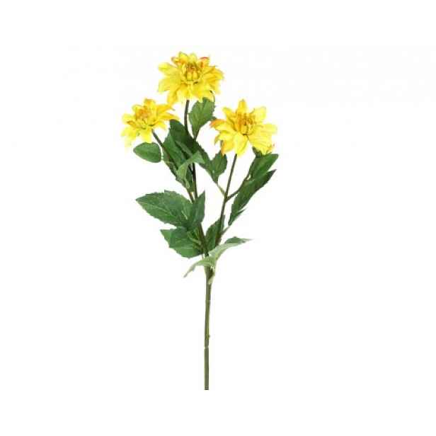Umělá květina Jiřinka 75 cm, žlutá