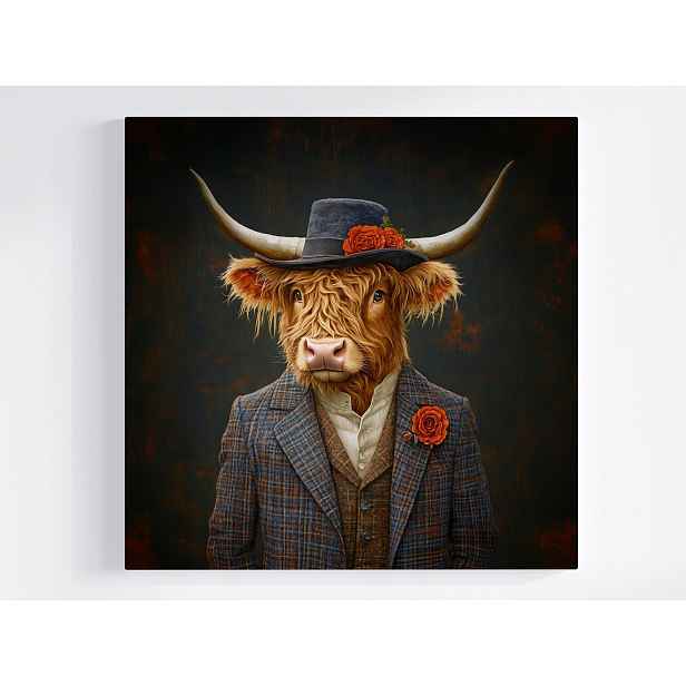 Obraz Na Plátně Canvas Portrét Skotsko Kráva Highland Gentleman 50x50