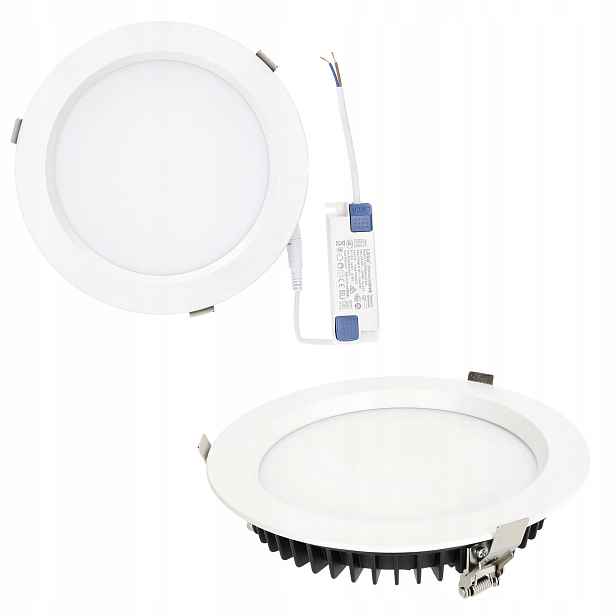 Podomítkový Led panel Stropní Svítidlo Kulaté pevné svítidlo 30W IP44 4000K