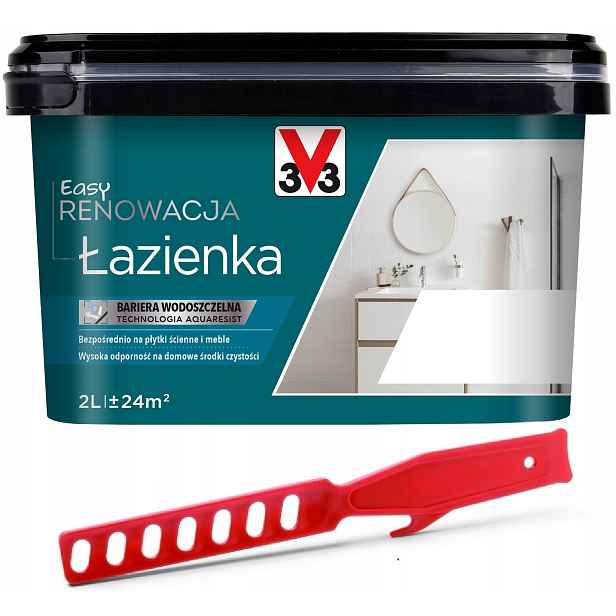 V33 Barva barva na keramické dlaždice Bílá 2L
