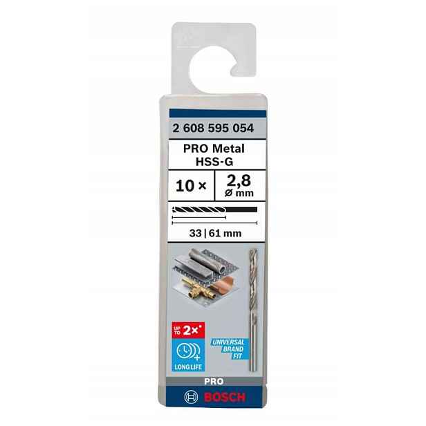 Bosch - Sada vrtáků do kovu, 2,8x61 mm, 10 ks 2608595054