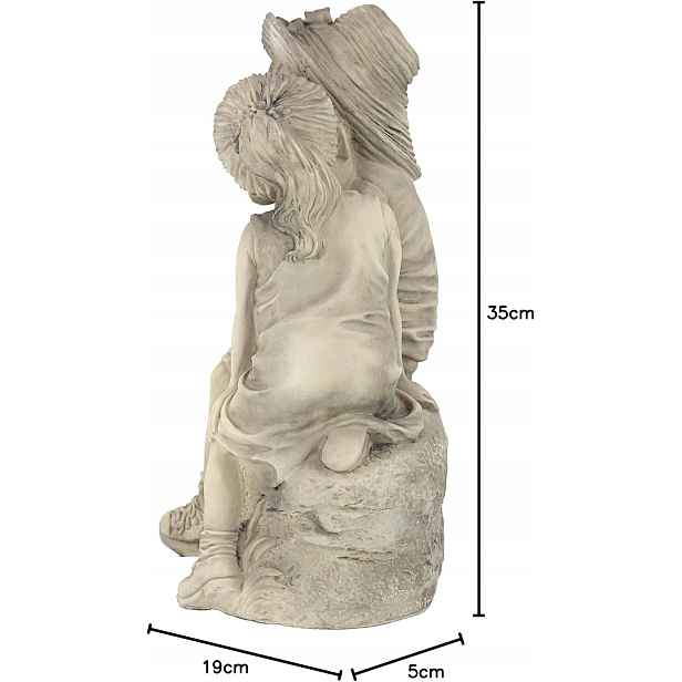 Dětská zahradní figurka, 35 cm, starožitný kámen, dekorace balkonové zahrady