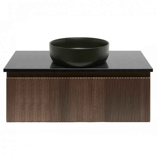 Koupelnová skříňka s deskou z umělého kamene SAT Evolution 98x30x44,8 cm ořech mat SATEVO100NATK