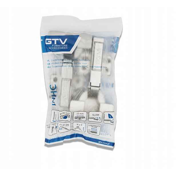 Nábytkový závěs Gtv Nasazovací S Tlumením Dovírání 110° Clip-on 35 mm Sada 100 ks
