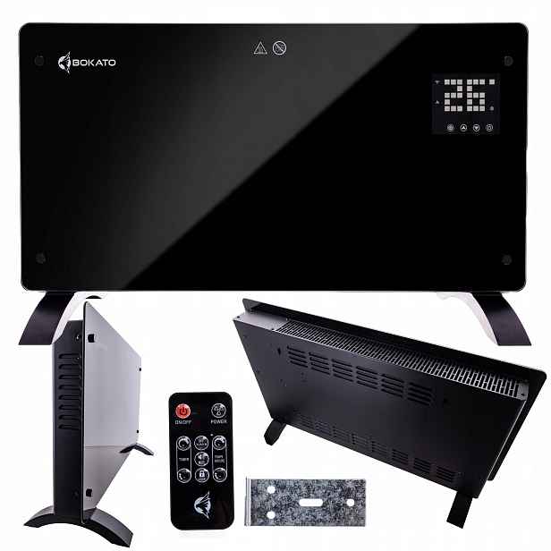 Elektrický Konvektorový Ohřívač 2 kW Termostat Led Wifi Pilot Bokato
