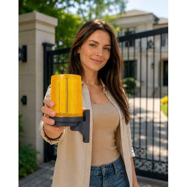 Profesionální Signalizační lampa pro bránu Oranžová blikačka anténa 868 MHz