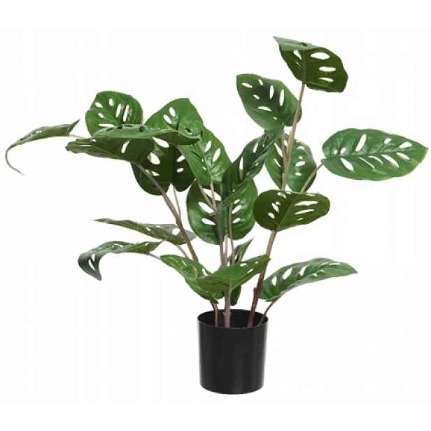 Dekorativní rostlina umělá monstera zelená v dekorativním květináči 45 cm