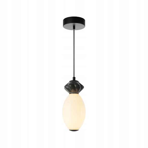 Italux Závěsná lampa Art Deco Černá skleněná Led lampa 7W Balos