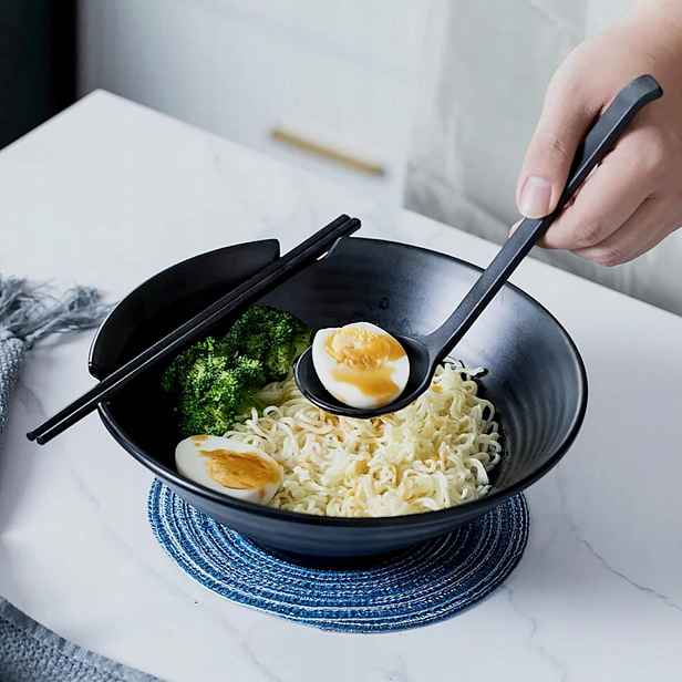 Misky Na Ramen 2x1000ML Protiskluzové Sada Černé