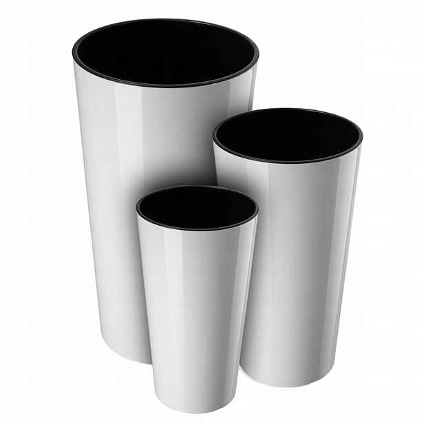 Set 3x Květináč Vklad Bílý Záhon Vysoký Na Zahradu 57cm