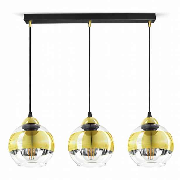 Stropní Svítidlo Černý zlatý lustr Glass BZ3 Led